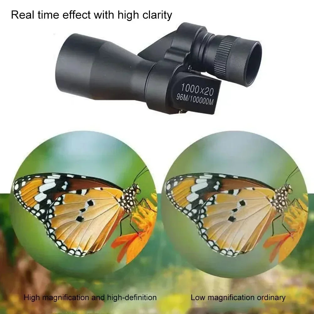 Portable Mini Monocular Telescope 1000x20 High Magnification for Outdoor Hunting Camping Fishing Zoom