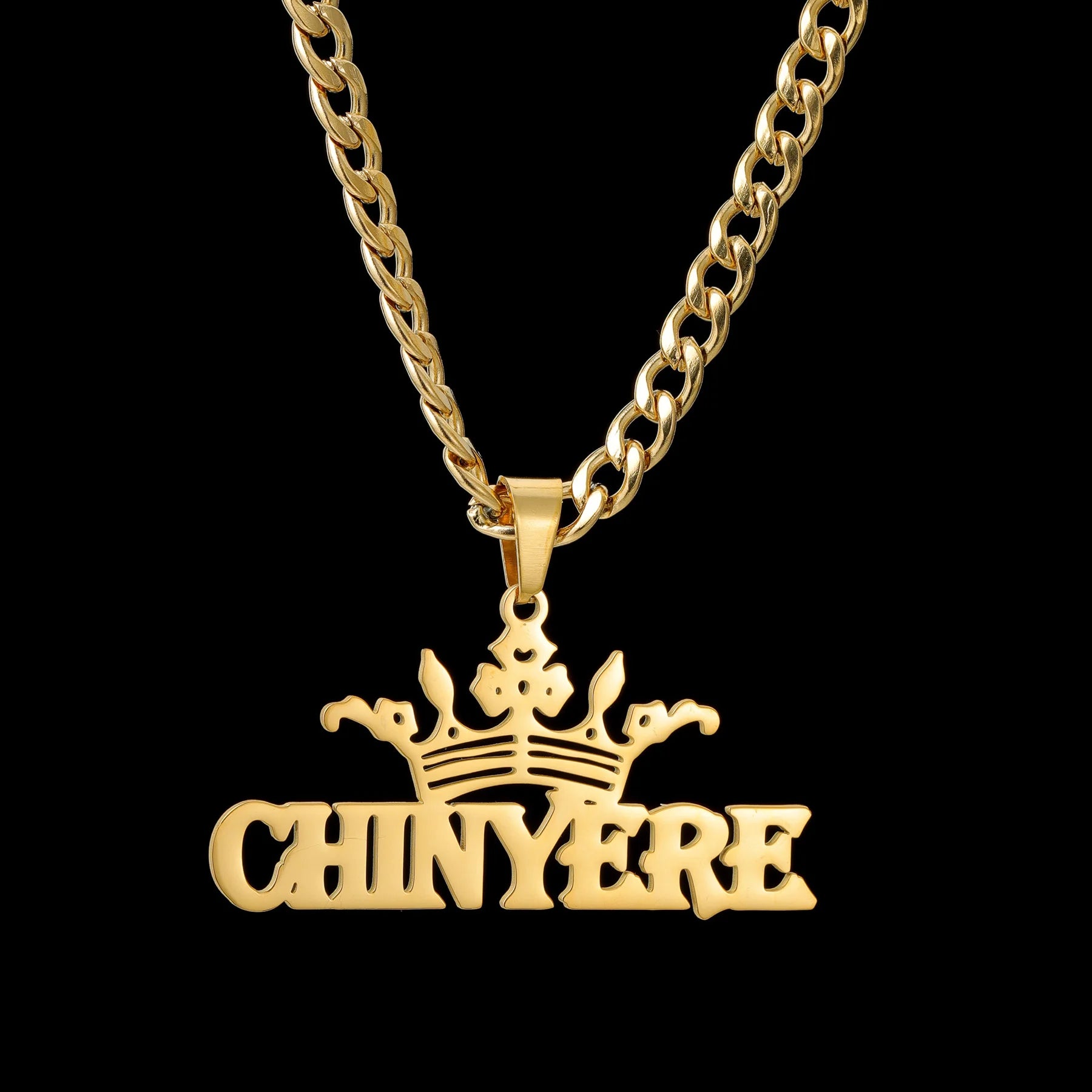 Goxijite Customized Name Large Nameplate Necklace For Men Women  Stainless Steel Personalized Letter  Thick Chain Jewelry Gift