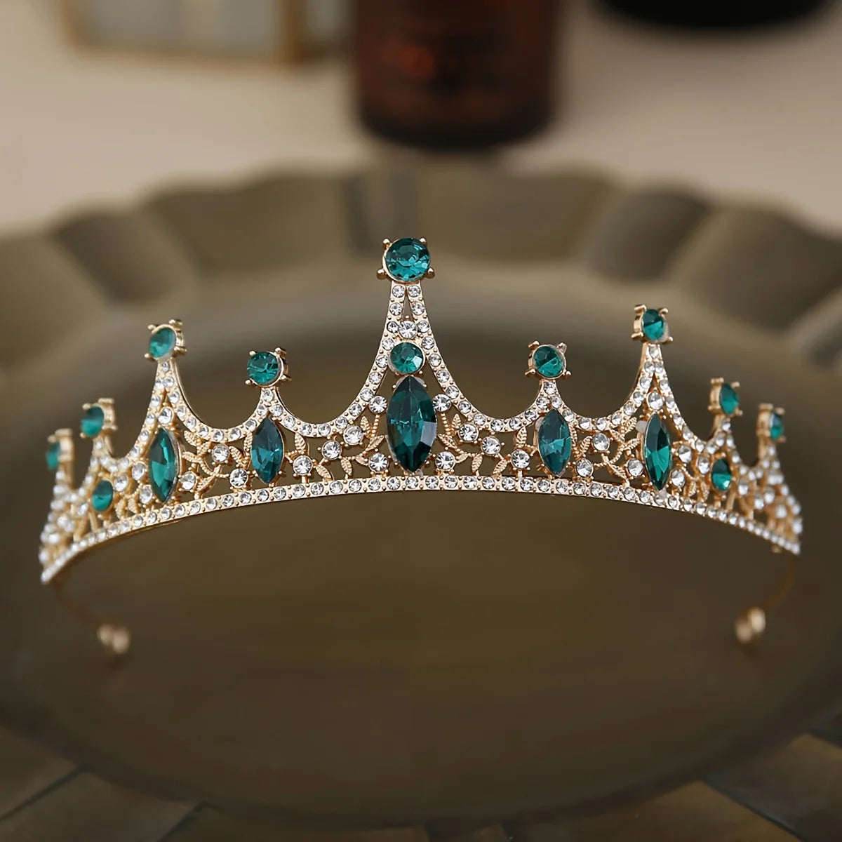 1pc Elegant Rhinestone Bridal Tiara - Alloy Wedding Hair Crown with Sparkling Accents for Brides, Prom, Formal Events