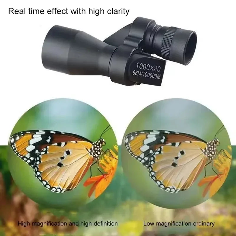 Portable Mini Monocular Telescope 1000x20 High Magnification for Outdoor Hunting Camping Fishing Zoom
