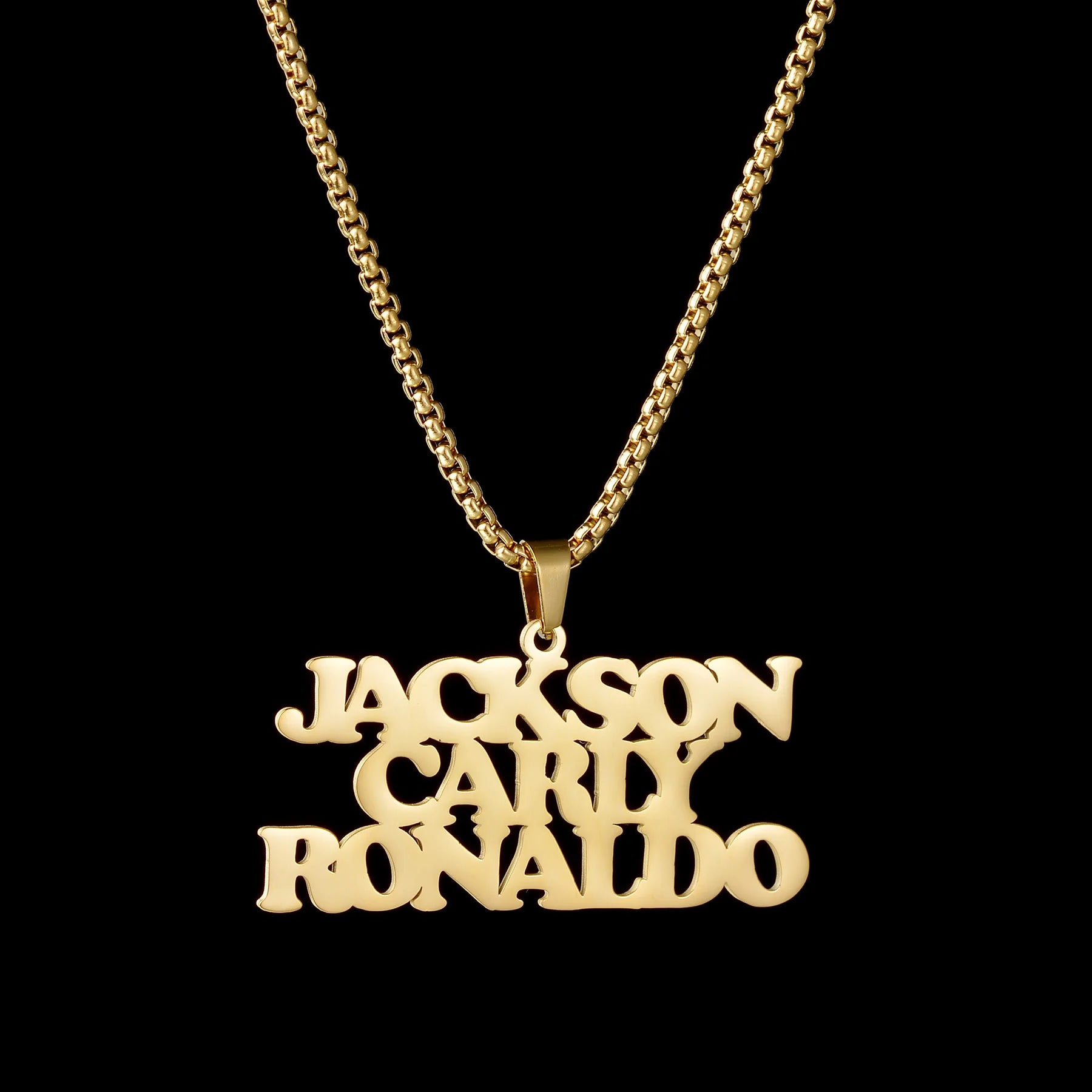 Goxijite Customized Name Large Nameplate Necklace For Men Women  Stainless Steel Personalized Letter  Thick Chain Jewelry Gift